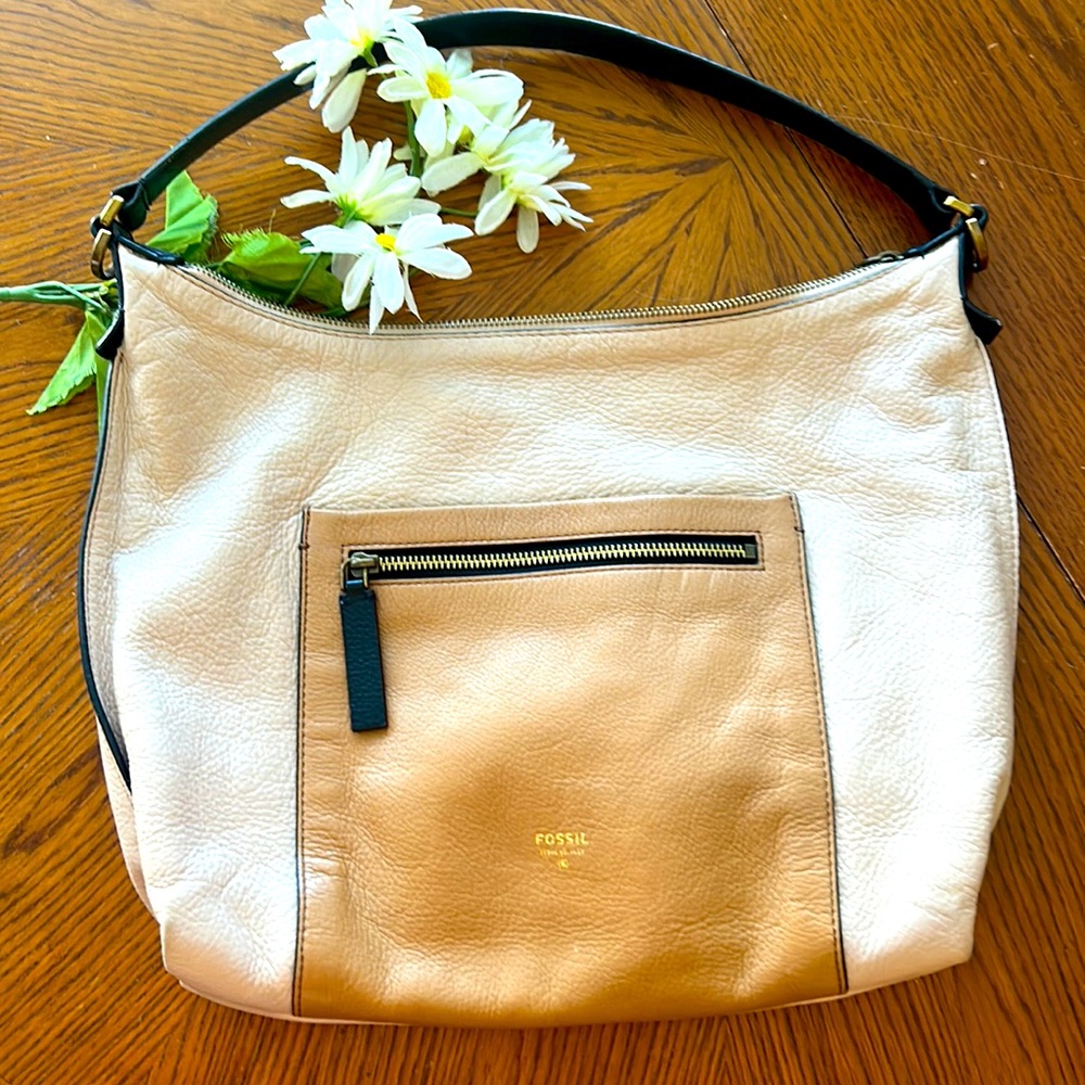 FOSSIL🍁LEATHER HOBO Shoulder Bag PURSE🤎ZB6459 Single Strap w/Pockets
